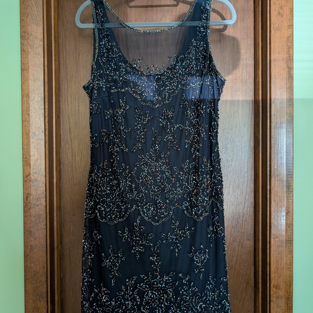 Pisarro Nights Black Beaded Gown